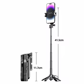 Tragbares Bluetooth-Selfie-Stick-Stativ mit Fernbedienung, faltbarer Telefonhalter für iPhone und Smartphones